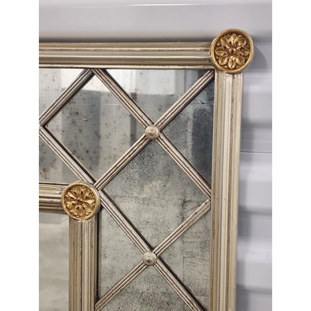 Drexel Heritage Siver and Gilt Eglomise Antiqued Mirror For Sale In New York - Image 6 of 12