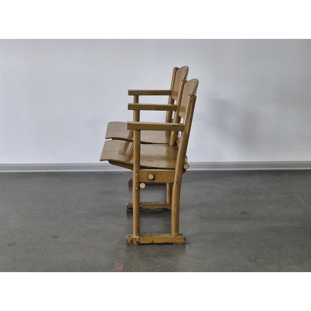 Vintage Wooden Folding Cinema Chairs For Sale - Image 4 of 8