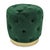This Zentique glam stool features a round cushioned top in green velvet on splayed metallic gold pin legs. At 17" square,...