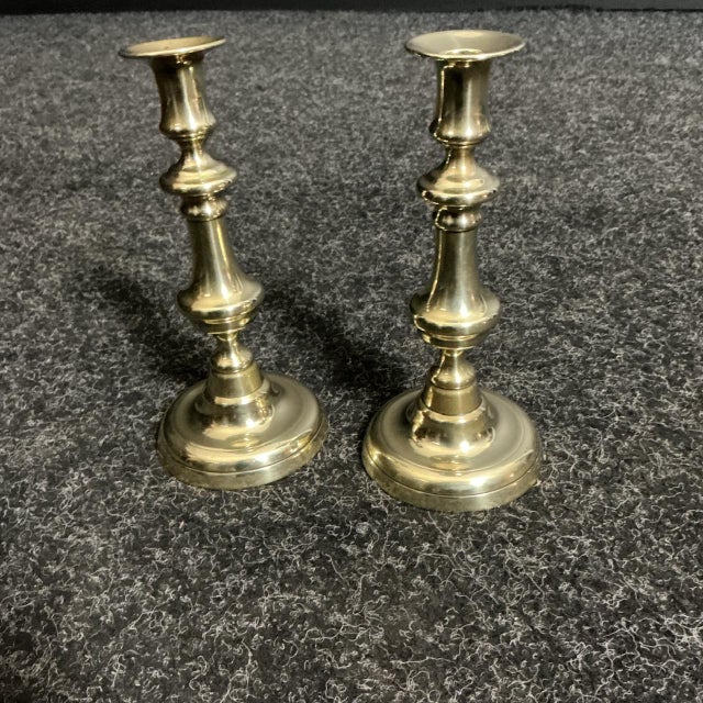 Antique Brass Candlesticks, 1825, Set of 2 For Sale - Image 3 of 6