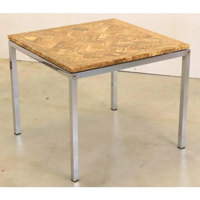 Silver Vintage Onyx Coffee / Side Table For Sale - Image 8 of 9