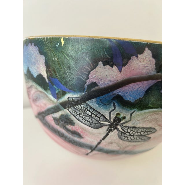 Vintage Ceramic Art Vessel - Dragonfly Bowl by Patrick Dragon For Sale - Image 9 of 11