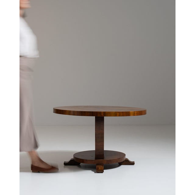 1930s French Chestnut Brown Art Deco Coffee Table For Sale - Image 9 of 15