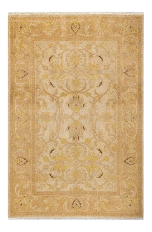 Ottoman, One-of-a-Kind Hand-Knotted Area Rug - Ivory, 4' 2" x 6' 3"