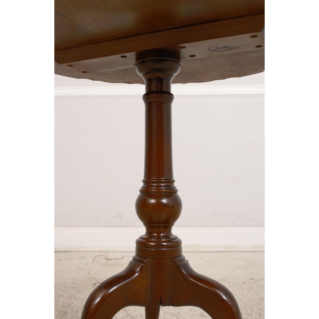 Stickley Pie Crust Edge Cherry Pedestal Table For Sale - Image 9 of 12