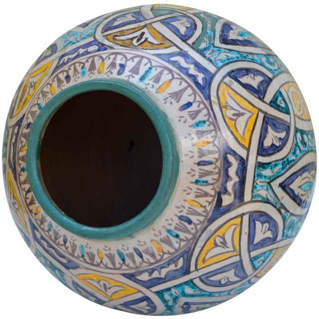 Polychrome Vase W/ Moorish Motif For Sale - Image 4 of 9