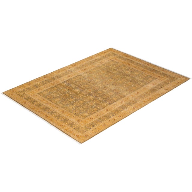 Green Mogul, One-of-a-Kind Hand-Knotted Area Rug - Green, 6' 2" x 8' 4" For Sale - Image 8 of 8