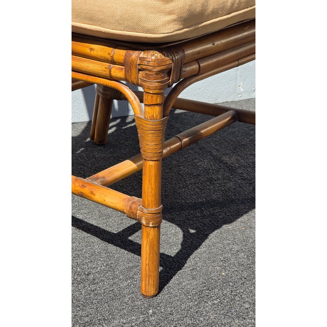 Vintage Baker Furniture Chippendale Bamboo Side Chair W Leather Straps For Sale - Image 12 of 14