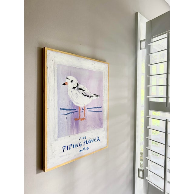 2020s Anne Louise-Ewen Original Oil Painting - “Piping Plover” Bird - 16x20 - Signed For Sale - Image 5 of 6