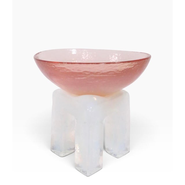 Late 20th Century Post Modern Art Glass Bowl on Stand by Hudson Beach Studio C. 1980's For Sale - Image 5 of 9
