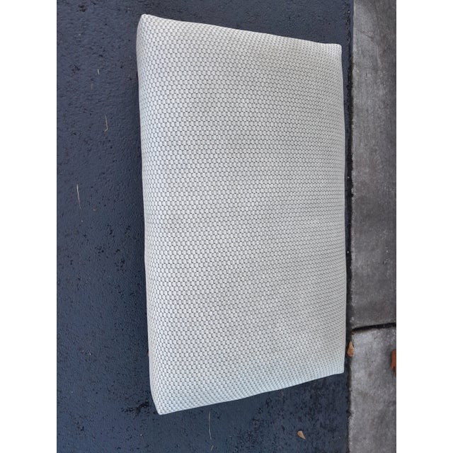 Late 20th Century Late 20th Century Traditional Style Ottoman With Turned Legs Newly Upholstered in Pollack For Sale - Image 5 of 8