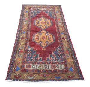 1980s Vintage Turkish Oushak Low Pile Rug