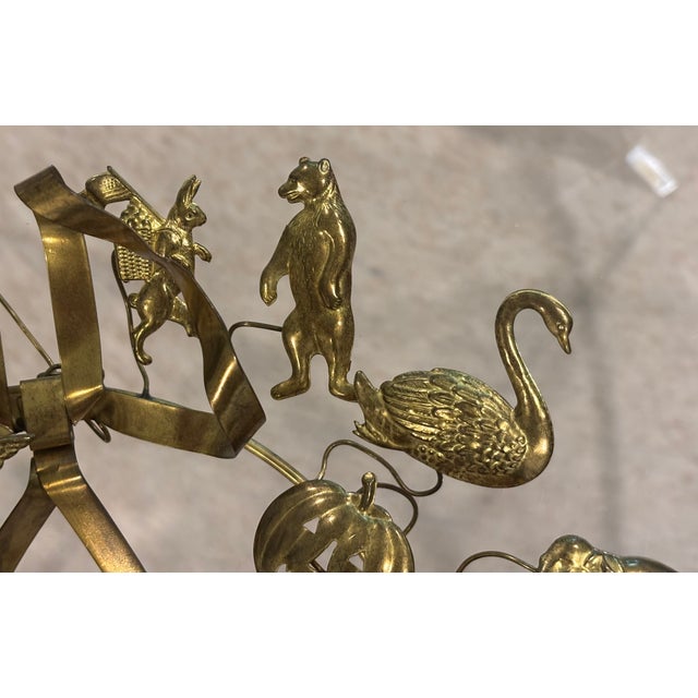 Late 20th Century Vintage Petite Choses Brass Holiday Wreath For Sale - Image 5 of 13