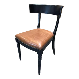 Black-Brown Painted Jerry Pair Leather Upholstered Casa Chair From the Madeline Stuart Collection
