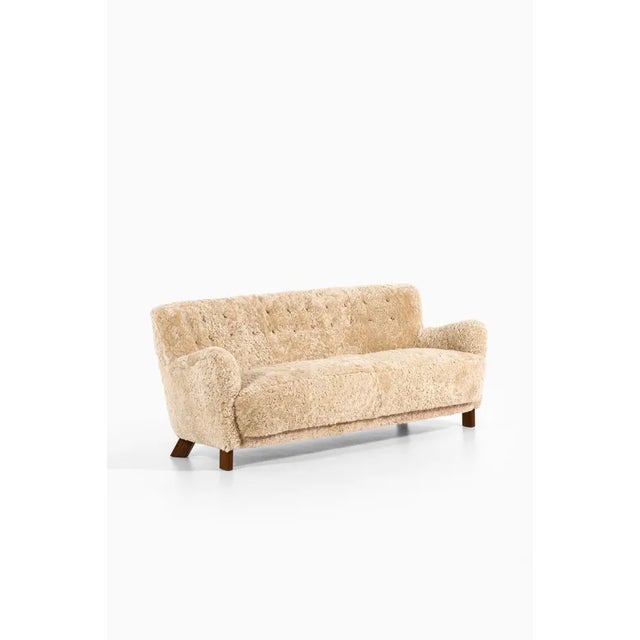 Sofa in Beech with Custom Upholstery by Fritz Hansen, 1941 For Sale - Image 10 of 11