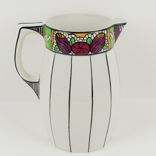 Ceramic Art Deco Faience Ceramic Dresser Bowl, Pitcher and Boxes by Auguste Mouzin For Sale - Image 7 of 18