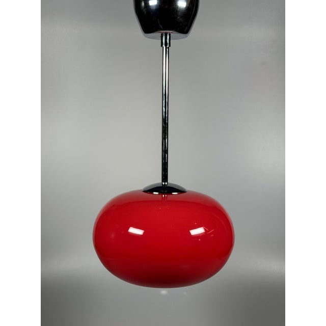Red Space Age Glass Pendant Lamp, 1970s For Sale - Image 8 of 18