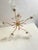 Mid-Century Modern French Atomic Chandelier with Red Acrylic Glass Accents and Textured Glass Shades, 1960s For Sale - Image 12 of 13