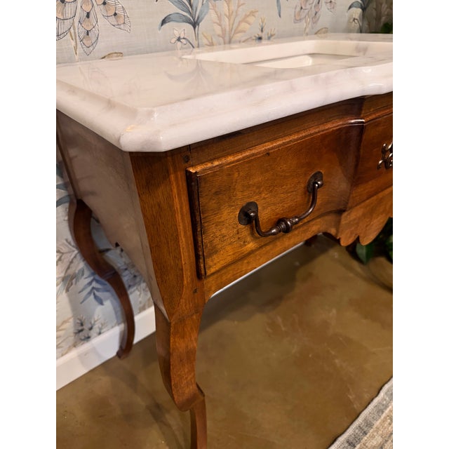 19th Century French Walnut Bath Vanity For Sale - Image 9 of 15