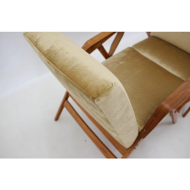 Wood Mid-Century Armchairs in Wood and Fabric from František Jirák, Czechoslovakia, 1970s, Set of 2 For Sale - Image 7 of 8