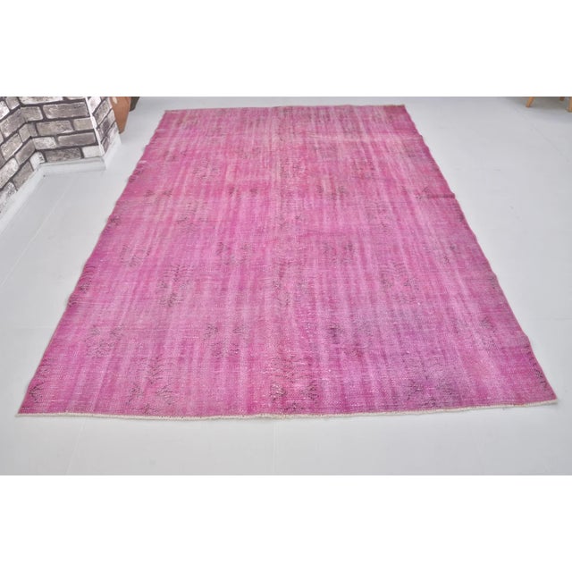 Handmade wool carpet in Turkish Anatolia , Vintage Oushak Rug,Turkish Vintage Anatolian Rug, Handmade wool Rug . One Of...