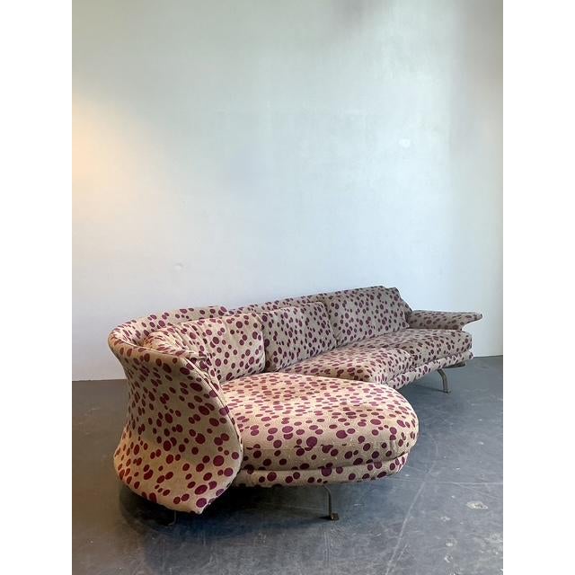 Vintage Italian Biomorphic Sectional Sofa For Sale In West Palm - Image 6 of 12