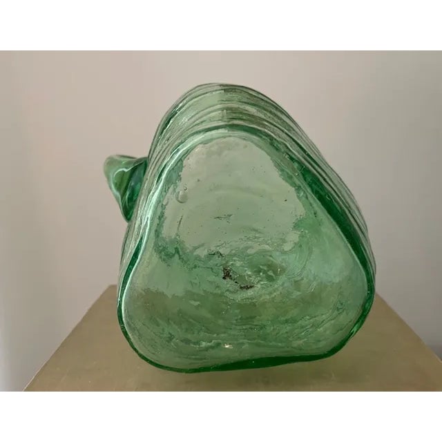 Mid Century Modern Hand Blown Green Glass Pitcher For Sale In Philadelphia - Image 6 of 6