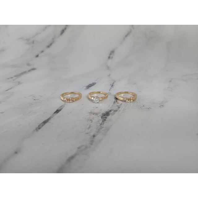 2020s Three Ring Set Diamond with Baguette Accents, Size 7 For Sale - Image 5 of 5