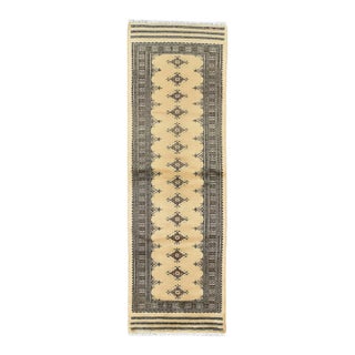 Bokhara Runner 2’7” X 7’11” Beige Wool Tribal Hand-Knotted Oriental Rug For Sale