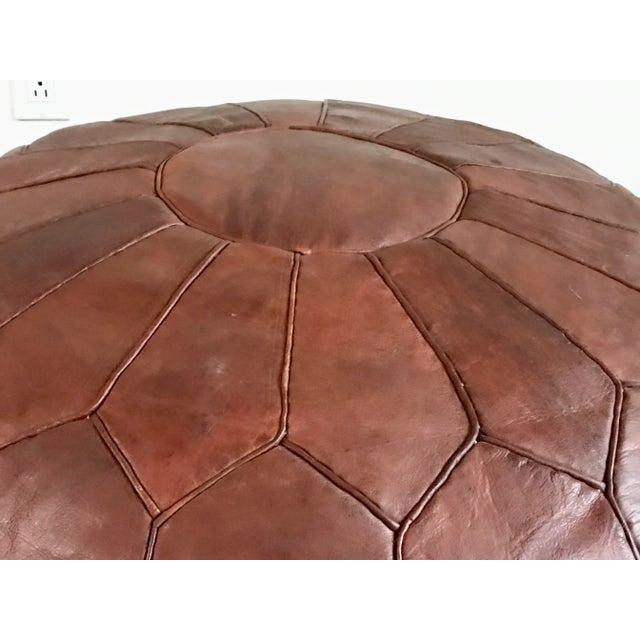 Vintage Moroccan Leather Poufs - a Pair For Sale In Palm Springs - Image 6 of 12