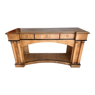 Ej Victor Neoclassical Burl Wood Sideboard For Sale