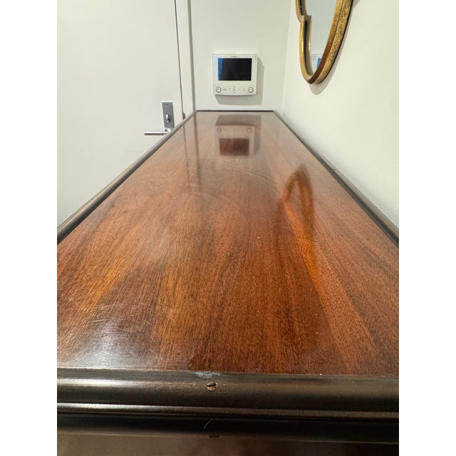 Theodore Alexander Campaign-style cabinet with solid brass finish 9 drawers - most of which have removable brass file...