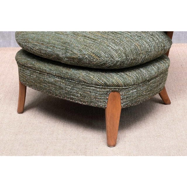 Vintage Lounge Chair in Green Pierre Frey Tweed and Beech by Otto Schulz, Sweden, 1940s For Sale - Image 14 of 17