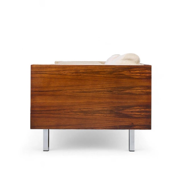 Milo Baughman Milo Baughman Style Mid Century Rosewood Case Sofa For Sale - Image 4 of 9