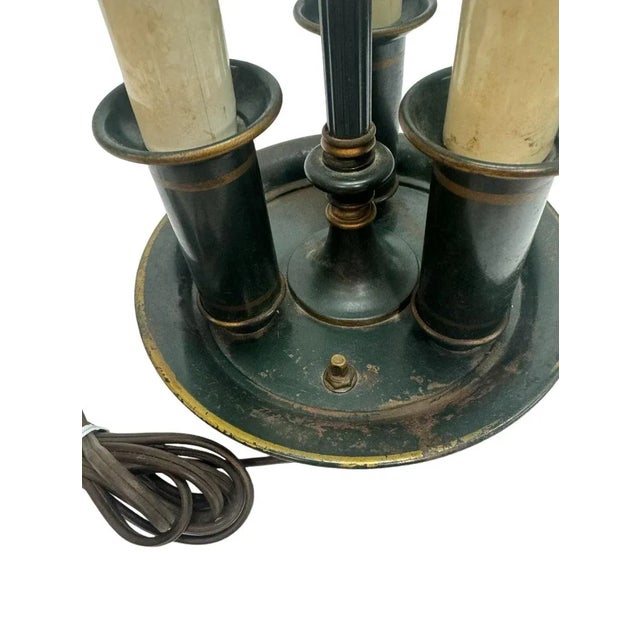 Early 20th Century Early 20th Century French Green Tole Bouillotte Lamp For Sale - Image 5 of 6