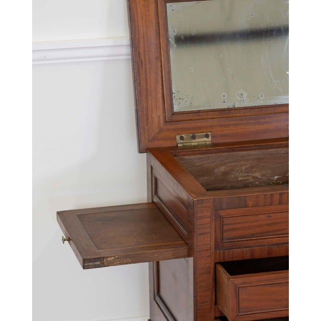 19th Century French 19th Century Louis XVI Style Side Table with Fitted Mirror For Sale - Image 5 of 12