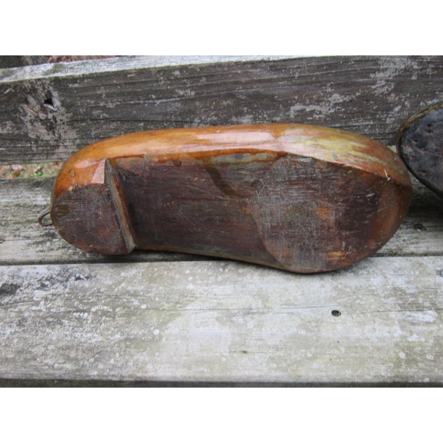 Antique Late 1800s Wooden Clogs/ Shoes, From Germany For Sale - Image 10 of 11
