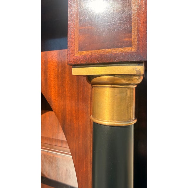 Maitland-Smith Neoclassical Empire-Style Illuminated Mahogany Bookcase For Sale - Image 9 of 14