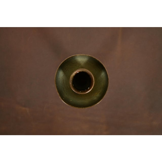 Early 20th Century Roycroft Arts & Crafts Brass Finished Hammered Copper Candlestick For Sale - Image 5 of 14