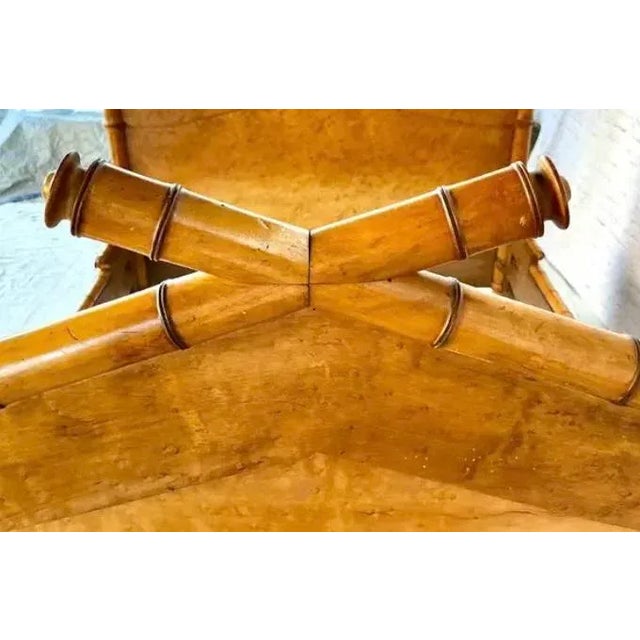 Brown French Burlwood and Faux Bamboo Bed by Maison Krieger For Sale - Image 8 of 10