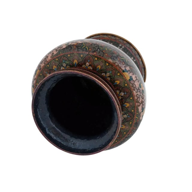 An antique high quality Japanese Meiji cloisonne enamel vase by Ota Tameshiro. Circa the late 19th century. The vase is...