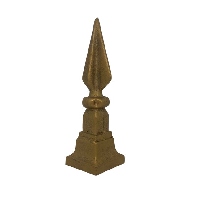 Contemporary Contemporary Decorative Cast Iron Gold Painted Arrow Finial For Sale - Image 3 of 13