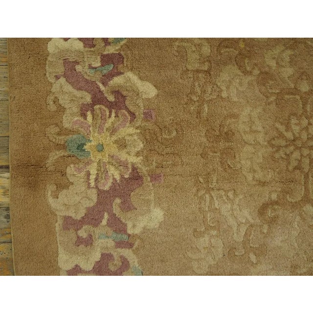 Beige A Beige Ground Color Wiht Exquisite Geometric Pattern Antique Chinese Art Deco Rug For Sale - Image 8 of 12