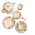 1970s Franciscan Desert Rose Dinnerware - 6 Sets, Tureen and Salt and Pepper Shakers- 21 Pieces For Sale