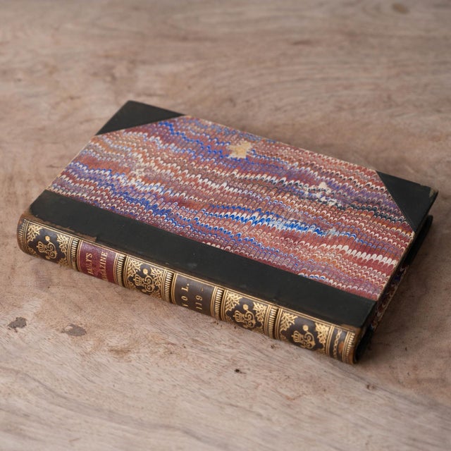 Brown 1923 Baily's Magazine of Sports & Pastimes Vol. 119 Antique Gilt Leather Book For Sale - Image 8 of 9