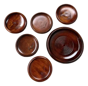 Wooden Serving Plate Set from Japan, 1950s, Set of 6