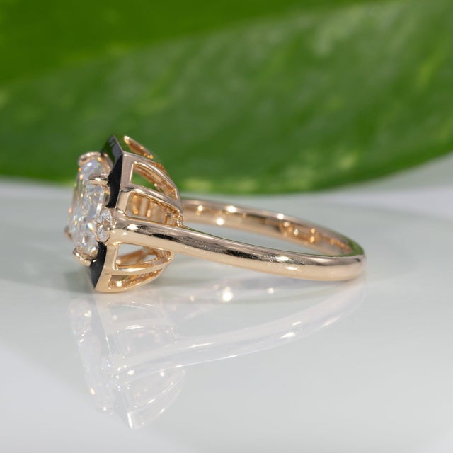 Metal 3.5Ct Lab Grown Diamond Ring With Natural Diamond Accents: Solid 14k Gold,, Size 6.75 For Sale - Image 7 of 10