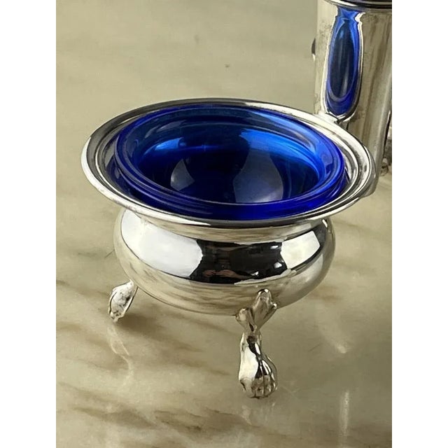 Italian Set of Salt and Pepper and Toothpick Set in 800 Silver and Crystal, 1990s, Set of 2 For Sale - Image 6 of 9