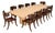 Klismos Style Solid Walnut Dining Chairs -Set of 10 For Sale