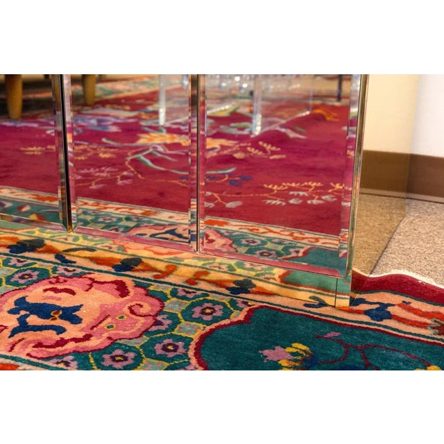 Hollywood Regency Ello Brass and Beveled Mirrors 4 Door Hollywood Regency Credenza Sideboard For Sale - Image 3 of 11